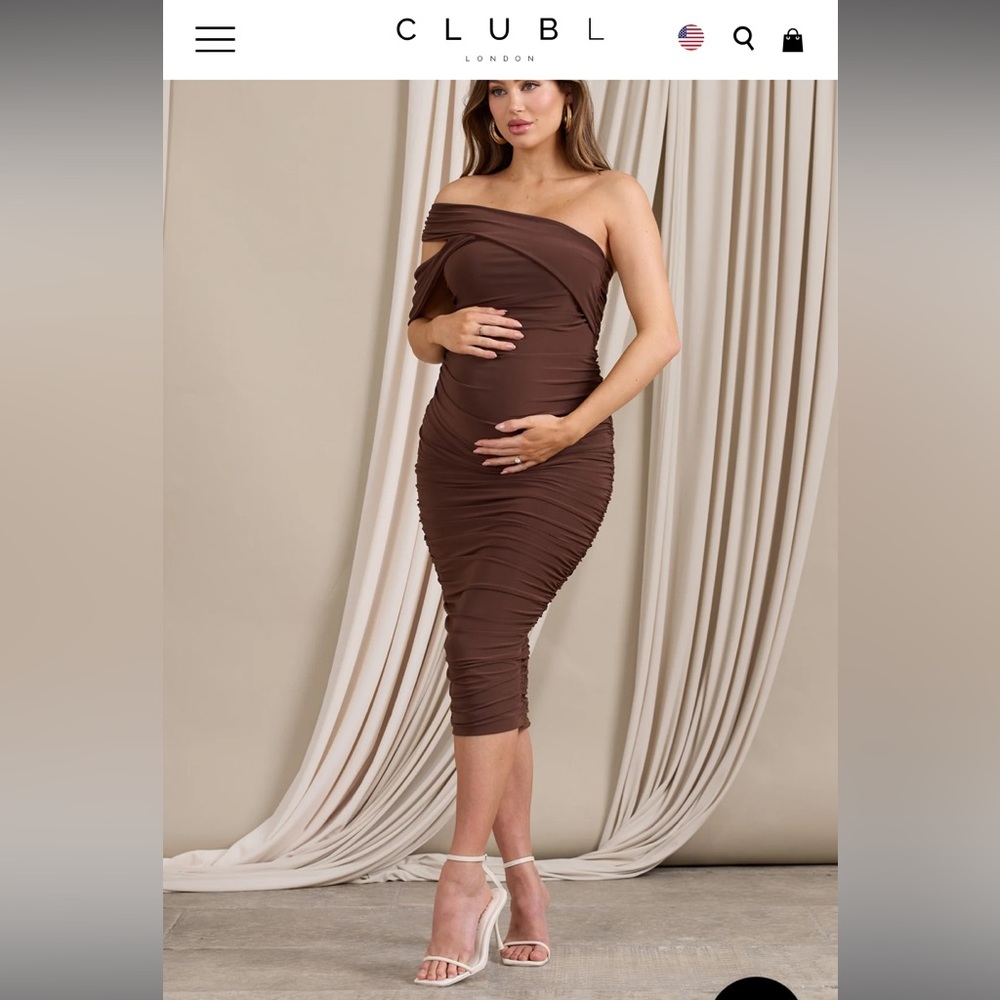 Brown Maternity Dress Club L London